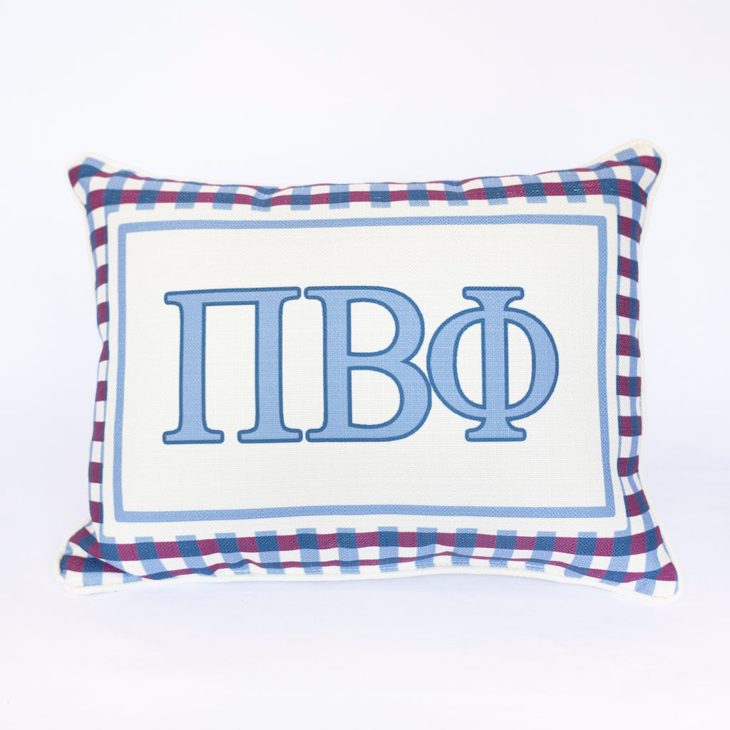 Sorority Gingham Piped Pillow