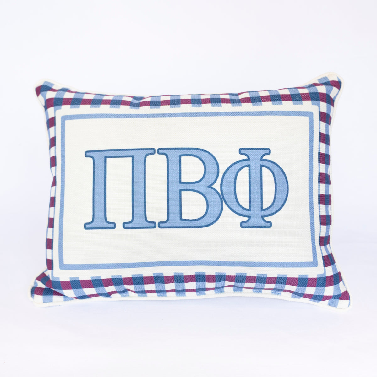 Sorority Gingham Piped Pillow