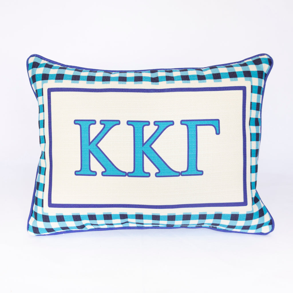 Sorority Gingham Piped Pillow