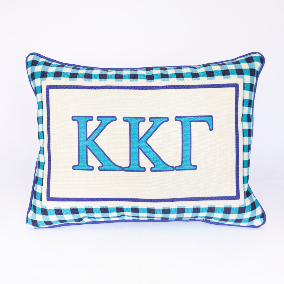 Sorority Gingham Piped Pillow
