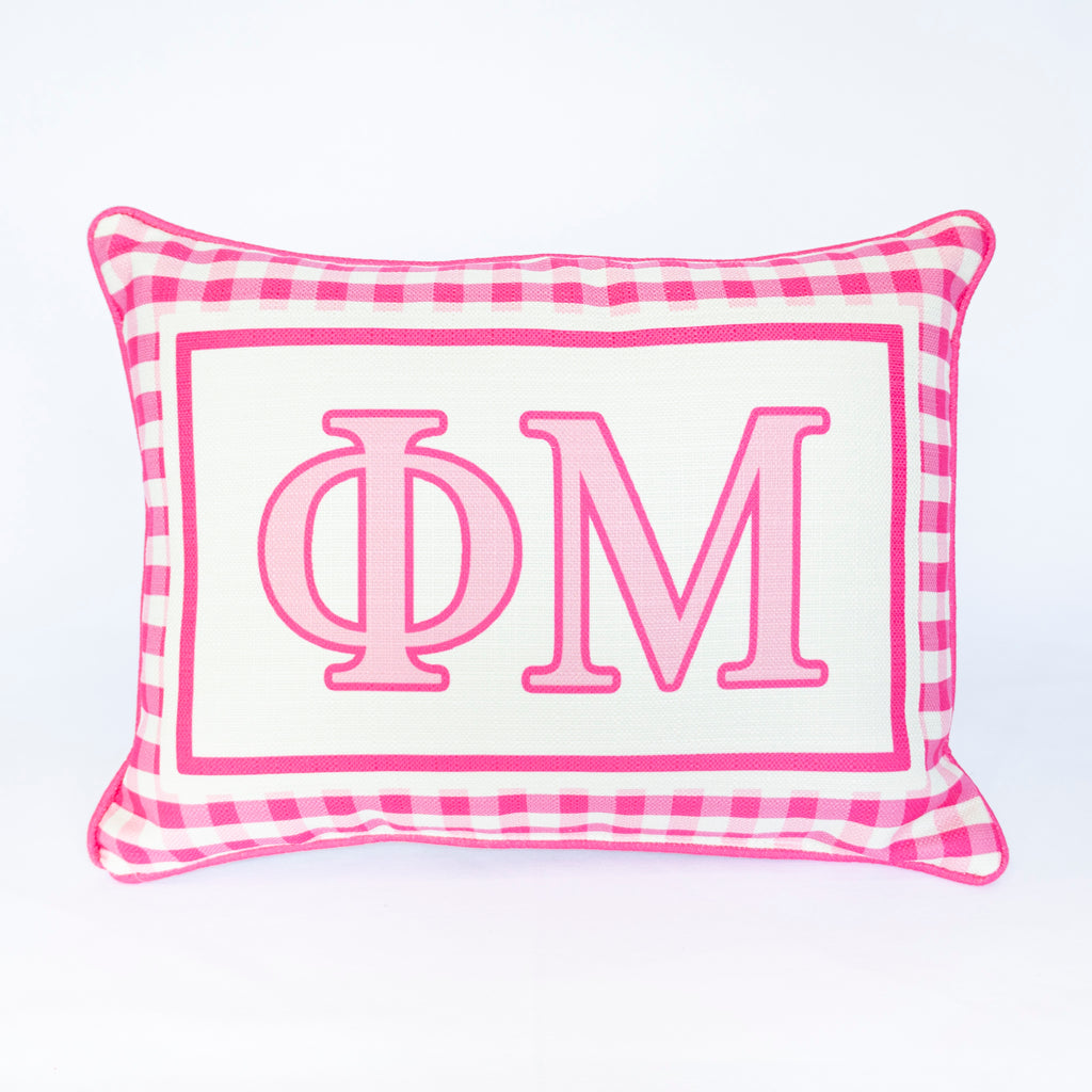 Sorority Gingham Piped Pillow
