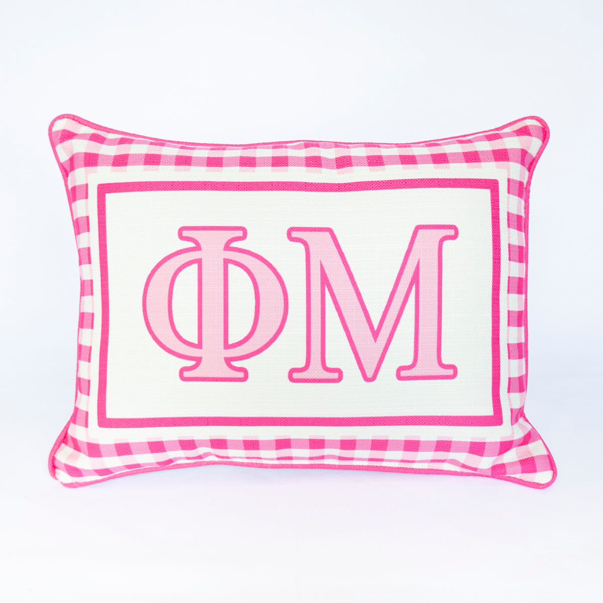 Sorority Gingham Piped Pillow