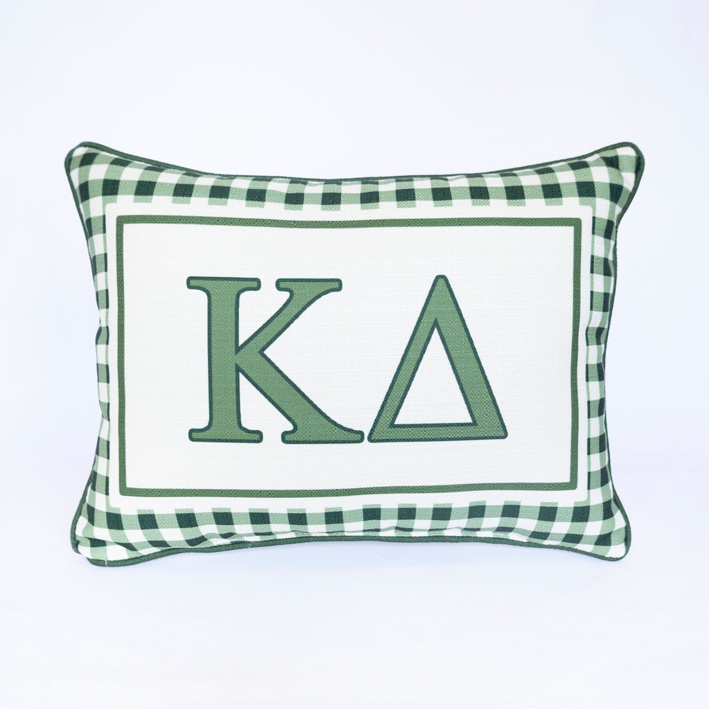 Sorority Gingham Piped Pillow