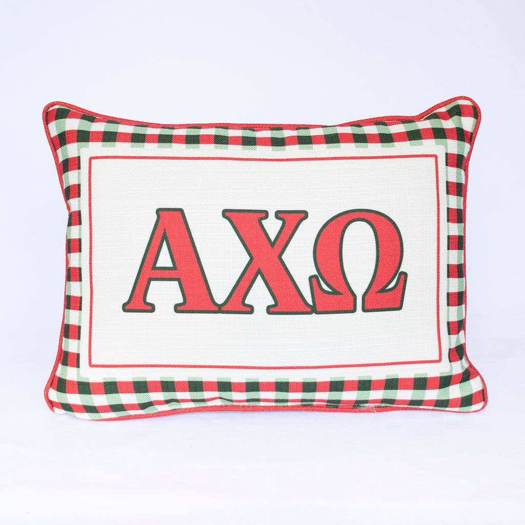 Sorority Gingham Piped Pillow