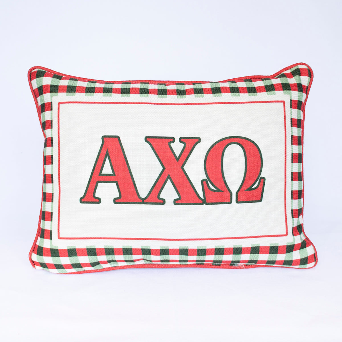 Sorority Gingham Piped Pillow