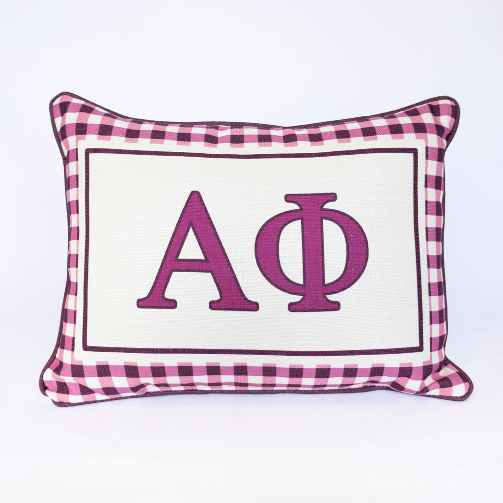 Sorority Gingham Piped Pillow