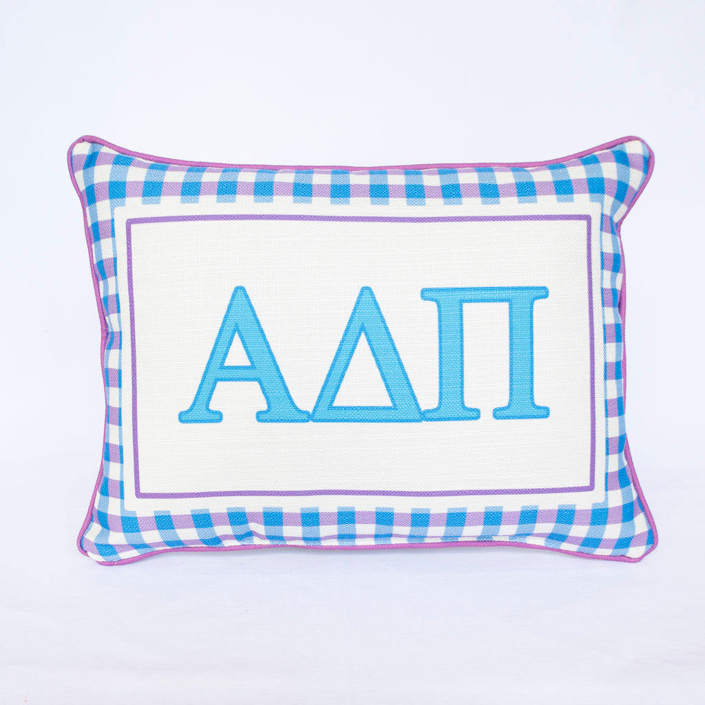 Sorority Gingham Piped Pillow