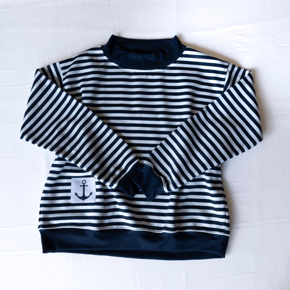 Delta Gamma Striped Anchor Patch Mockneck