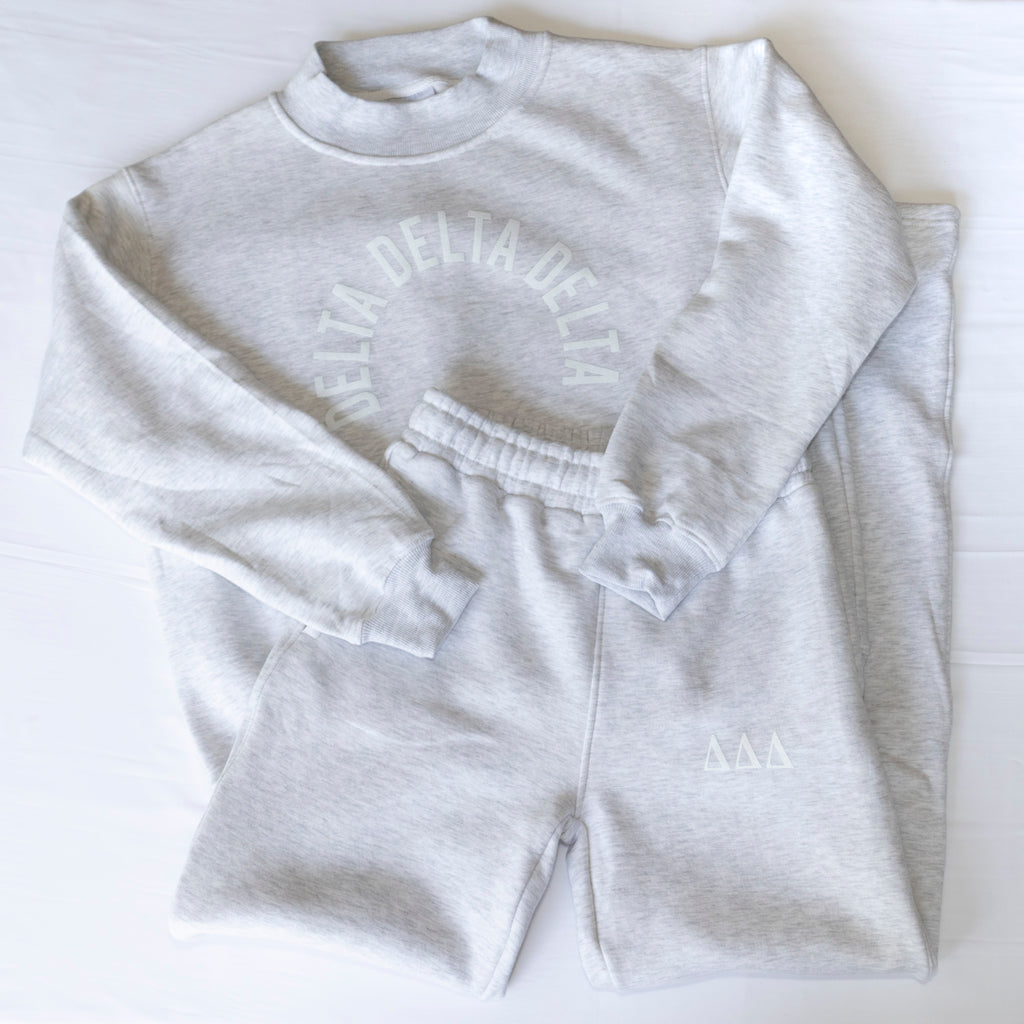 Delta Delta Delta Grey Mockneck