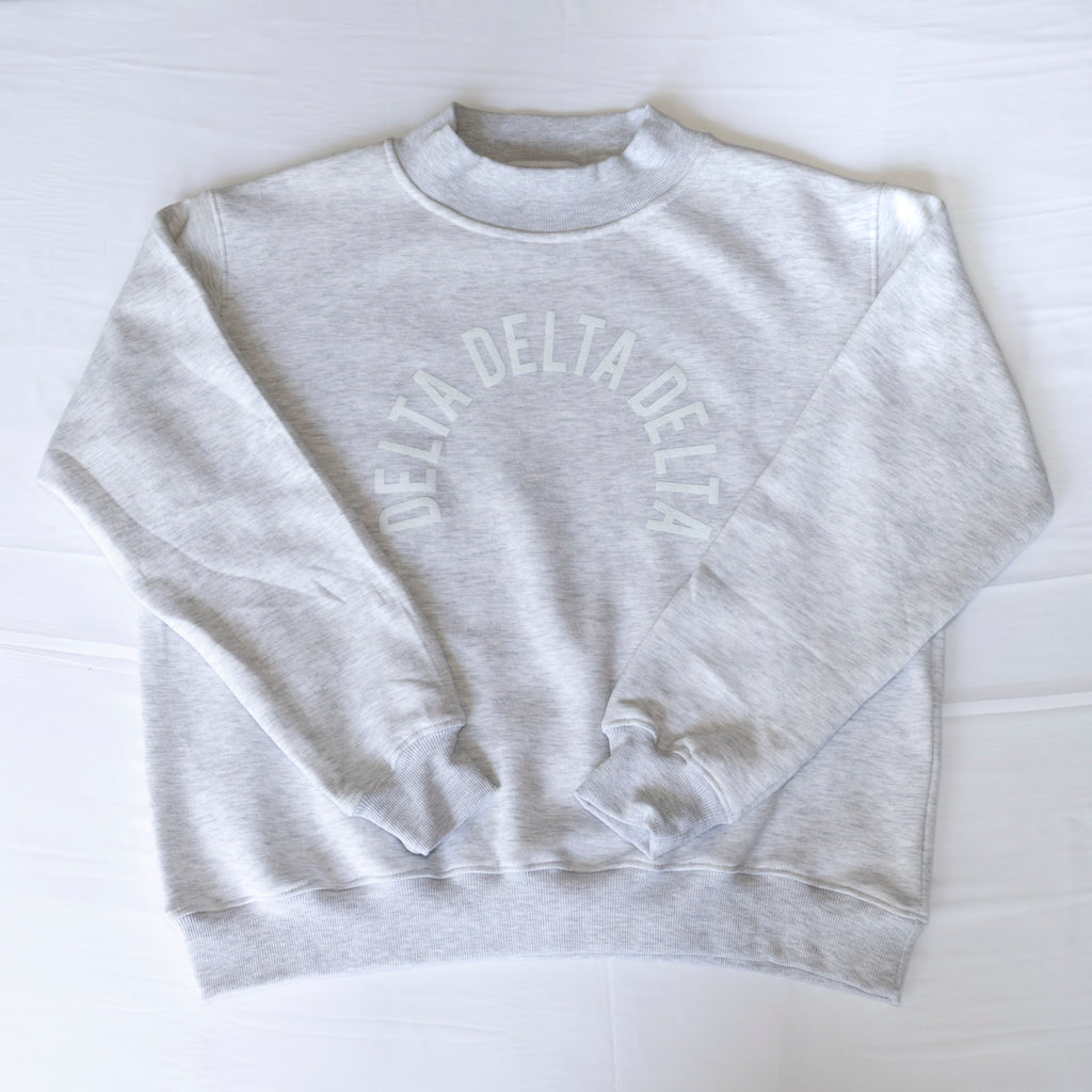 Delta Delta Delta Grey Mockneck